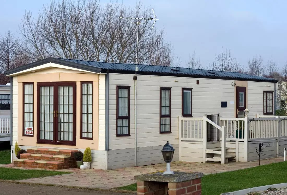 A static caravan which has had a static caravan shower unit to enhance the space.