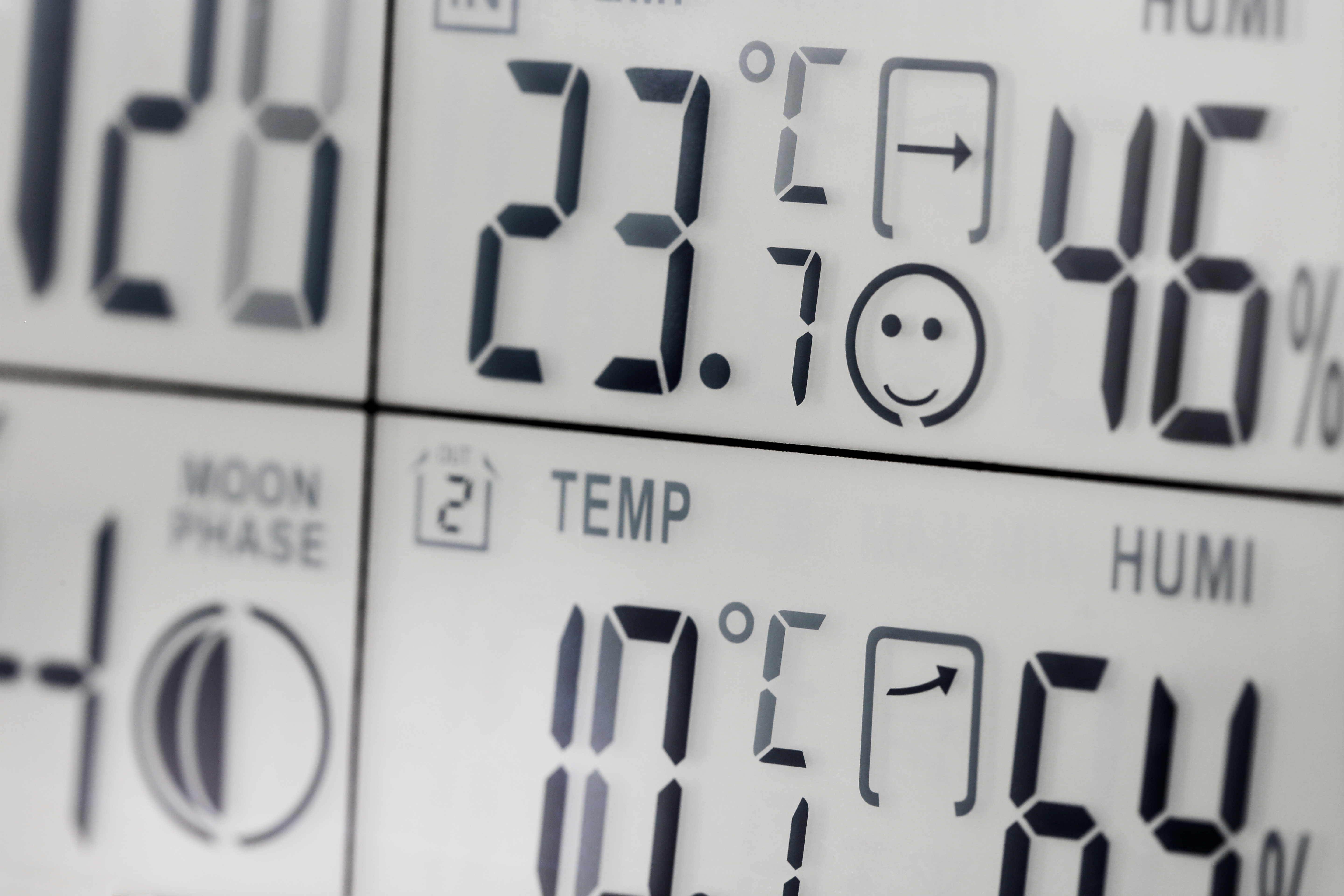close up of a digital temperature reading to show the benefits of humidistats